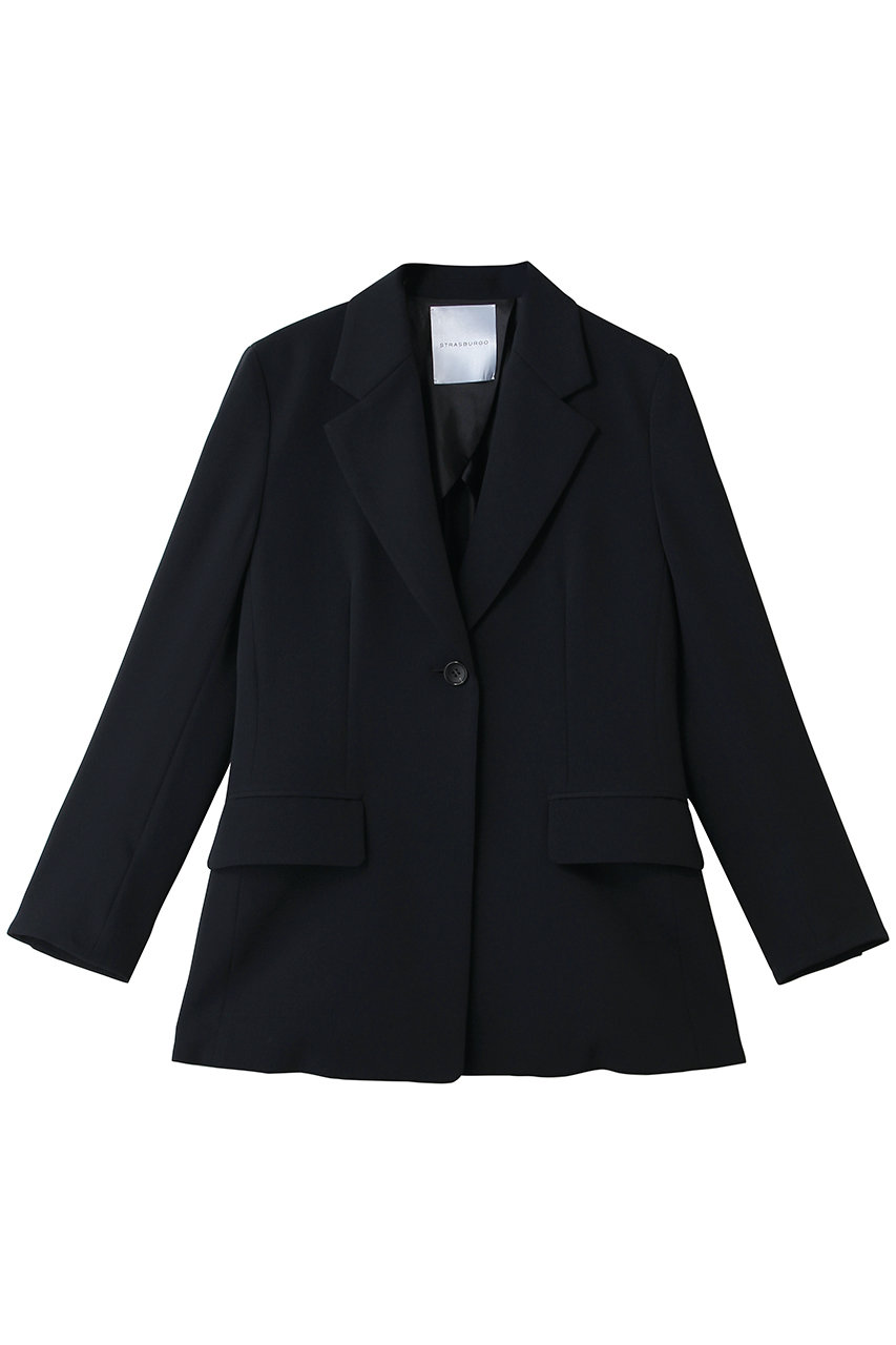 ストラスブルゴ/STRASBURGOの【ESSENTIAL】ジョーゼット テーラードジャケット(ネイビー/262203)