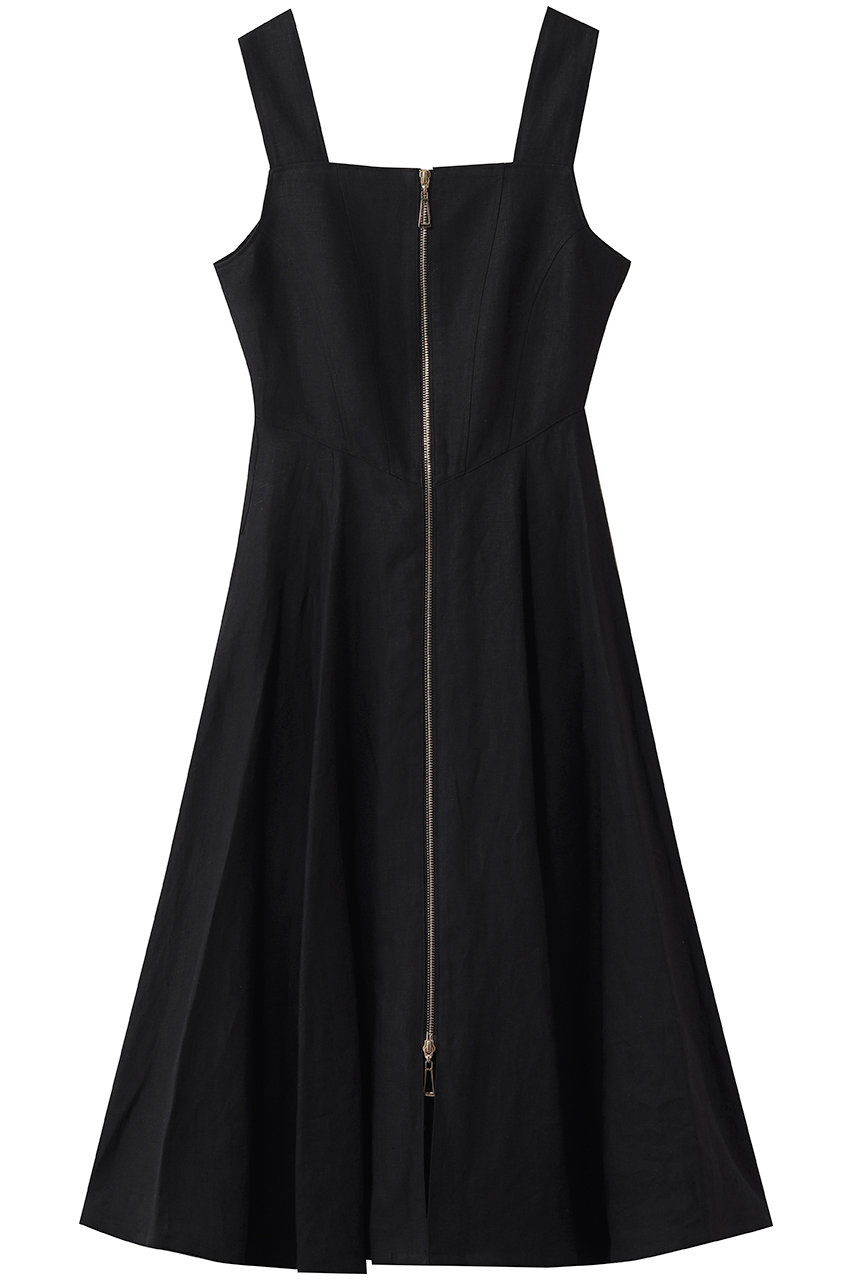 ストラスブルゴ/STRASBURGOのリネン ZIPワンピース(ブラック/262403)