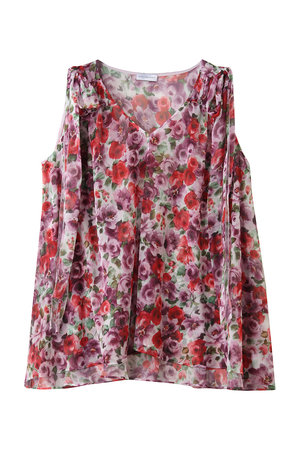 ストラスブルゴ/STRASBURGOのフラワー柄 ショルダーリボン ブラウス(110400/110402)