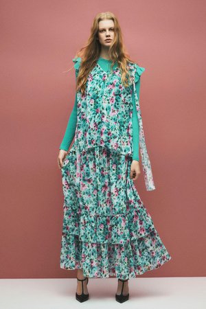 ストラスブルゴ/STRASBURGOのフラワー柄 ティアードスカート(110700/110703)