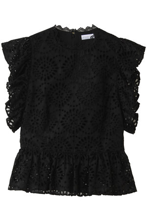 ストラスブルゴ/STRASBURGOのカットワークペプラム切り替えノースリーブラウス(110400/110401)