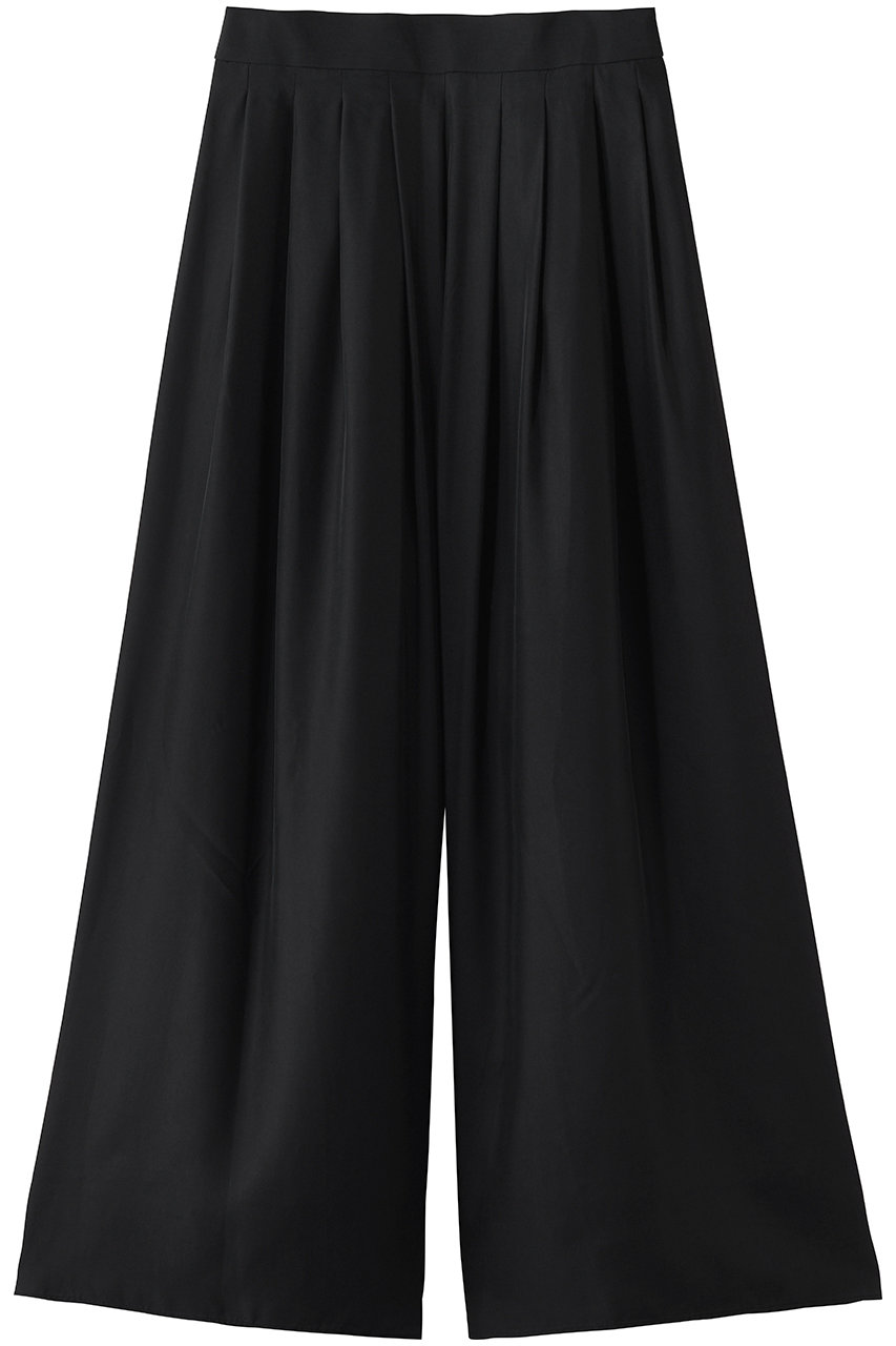 ストラスブルゴ/STRASBURGOのサテン タックワイドパンツ(ブラック/262604)