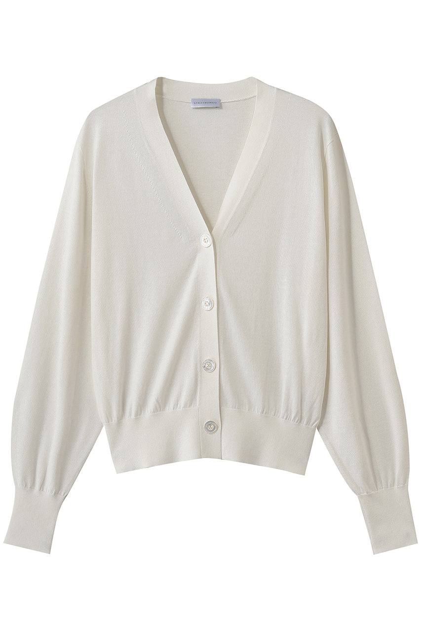 ストラスブルゴ/STRASBURGOのシルクコットン Vネックカーディガン(ホワイト/262700)