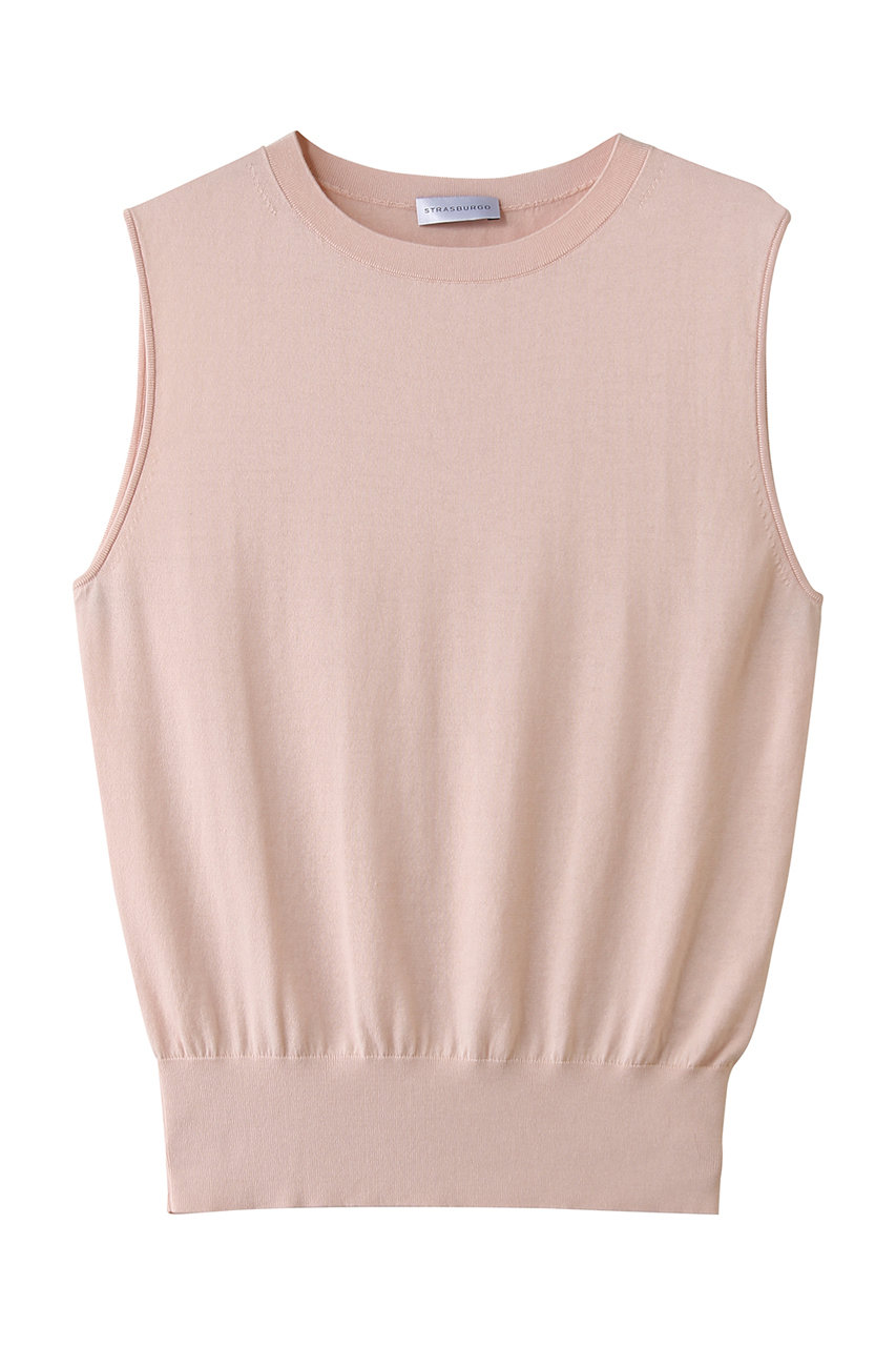 ストラスブルゴ/STRASBURGOのシルクコットン ノースリーブニット(ライトピンク/262701)