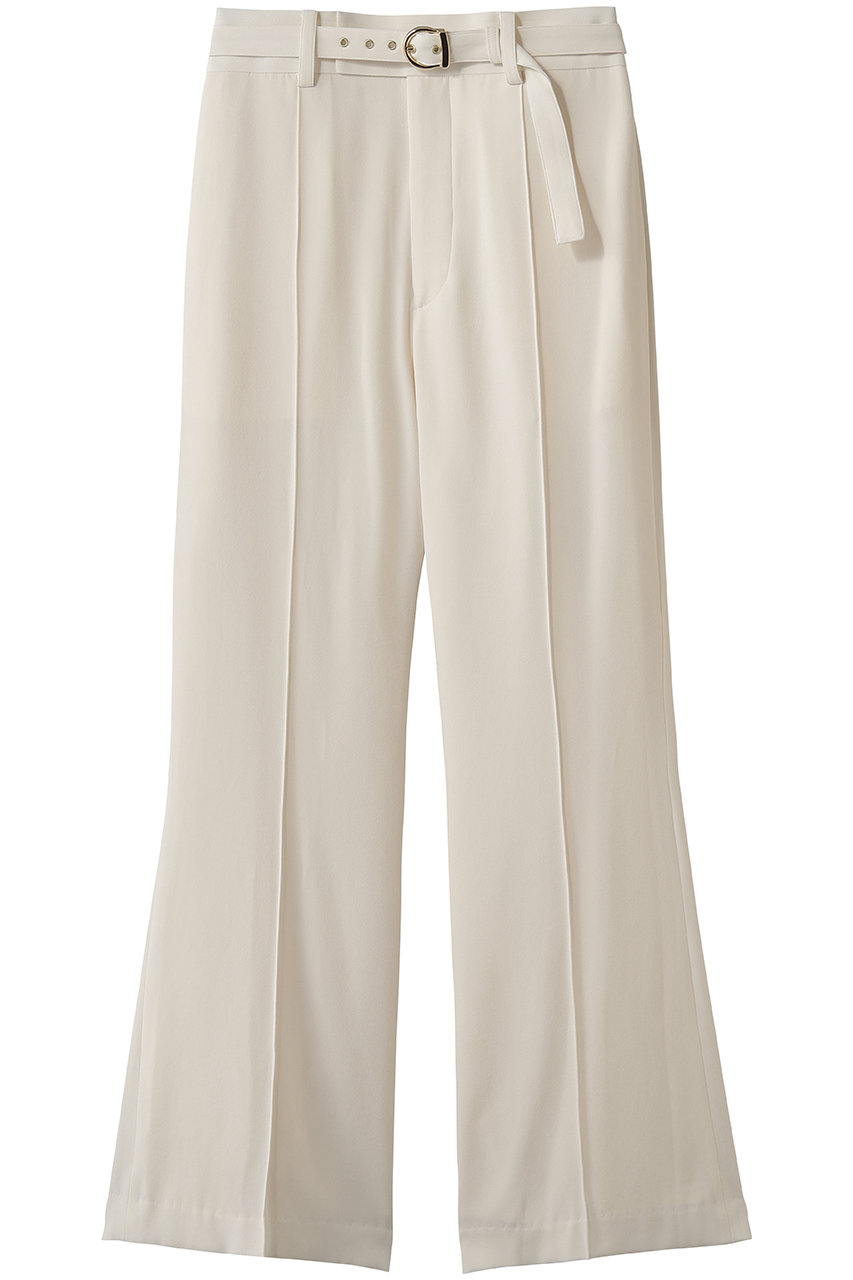 ストラスブルゴ/STRASBURGOのバックサテンジョーゼットウエストベルト付きパンツ(ホワイト/262605)