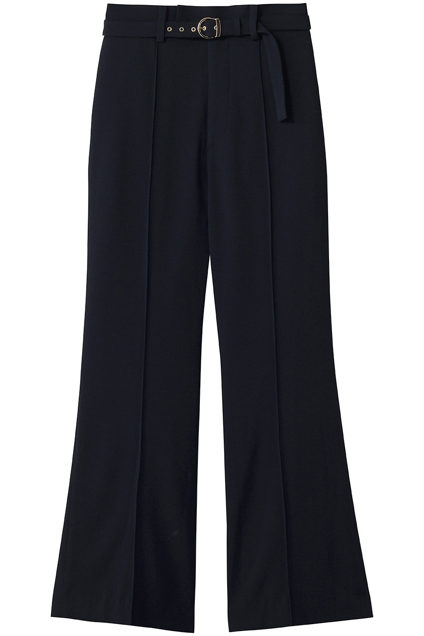 ストラスブルゴ/STRASBURGOのバックサテンジョーゼットウエストベルト付きパンツ(ネイビー/262605)