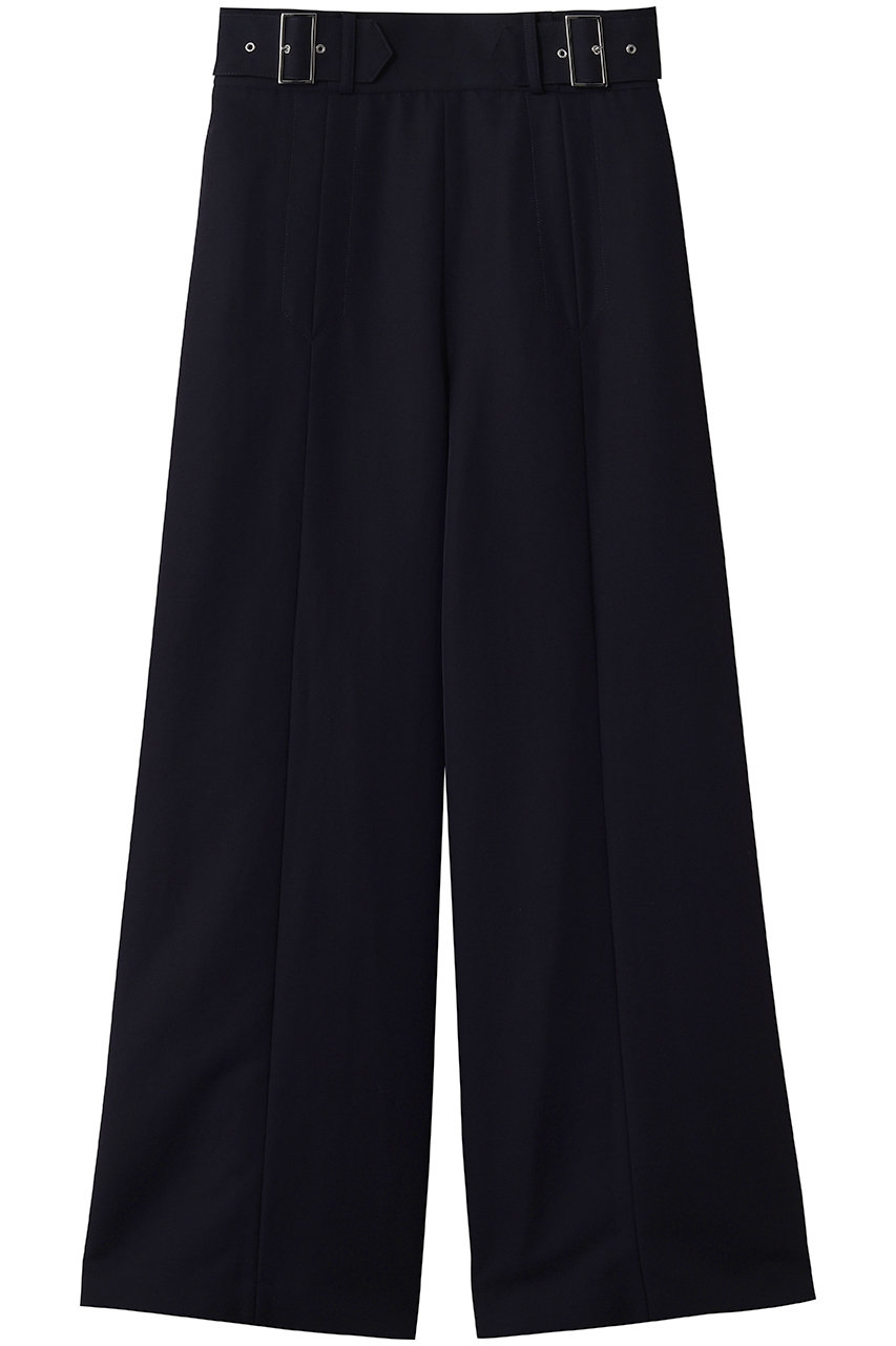 ストラスブルゴ/STRASBURGOのナイロンツイル ベルト付きワイドパンツ(ネイビー/262601)