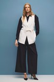 ナイロンツイル ベルト付きワイドパンツ