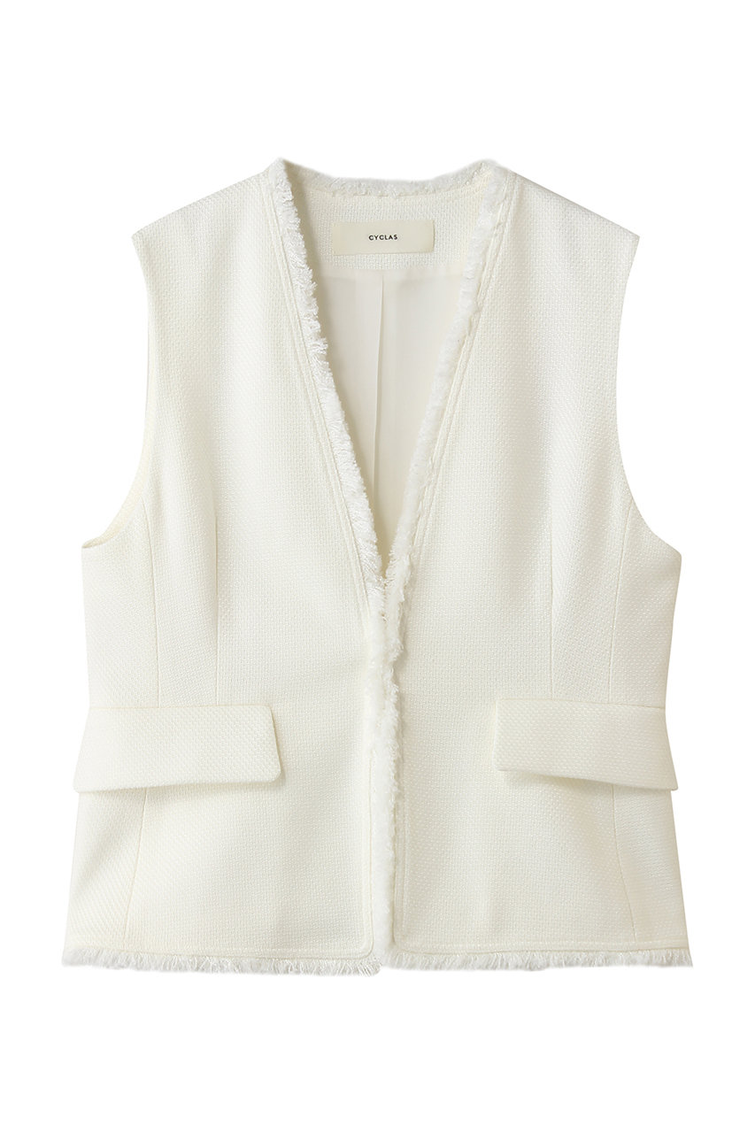 ストラスブルゴ/STRASBURGOの【CYCLAS】フリンジ付きジレ(ホワイト/226201_3)