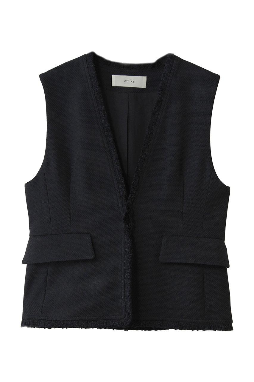 ストラスブルゴ/STRASBURGOの【CYCLAS】フリンジ付きジレ(ネイビー/226201_3)