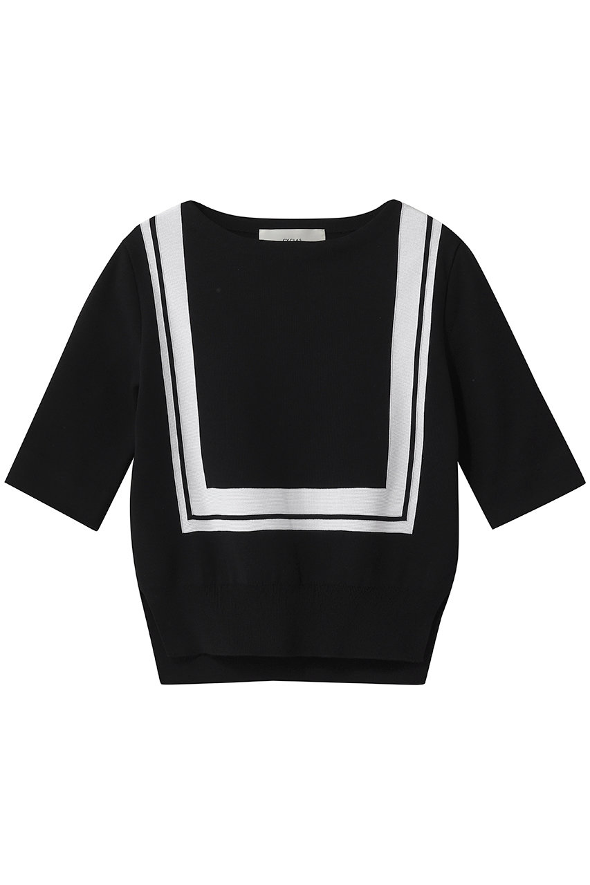 ストラスブルゴ/STRASBURGOの【CYCLAS】半袖デザインニット(ブラック/126216_3)