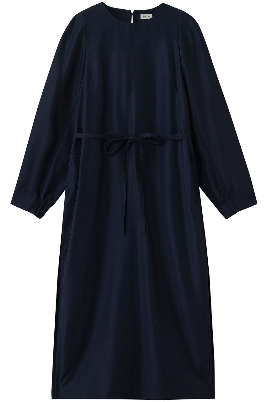 ストラスブルゴ/STRASBURGOの【CYCLAS】シルクコットン サイドプリーツワンピース(ネイビー/526200_12)
