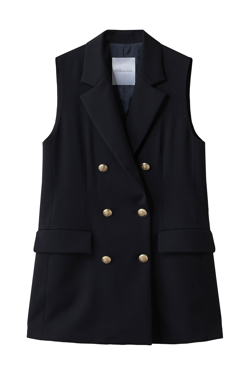 STRASBURGO ウールジレ (ネイビー, 38) ストラスブルゴ ELLE SHOP