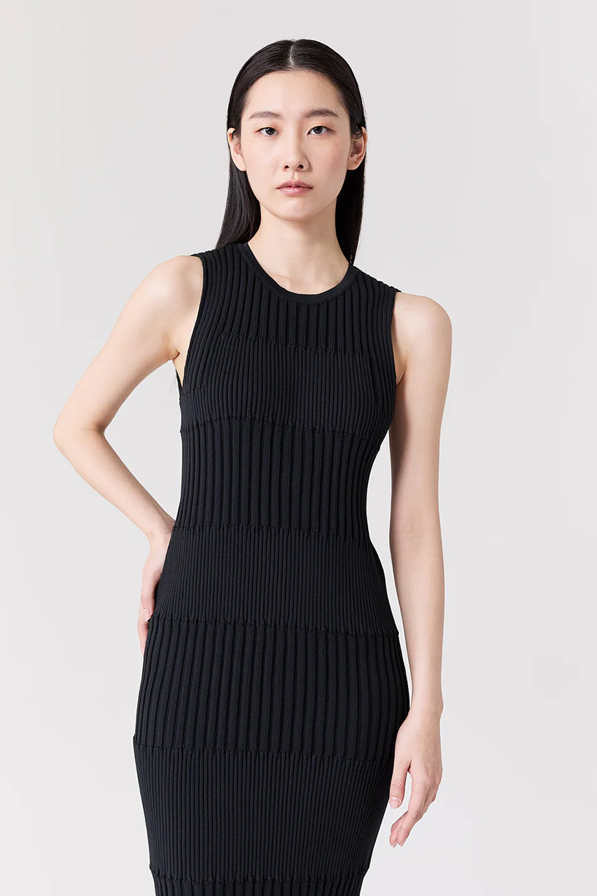 CFCL(シーエフシーエル)｜FLUTED SLEEVELESS MERMAID DRESS/BLACK の
