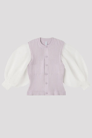 シーエフシーエル/CFCLのFLUTED LUCENT PUFF SLEEVE CARDIGAN