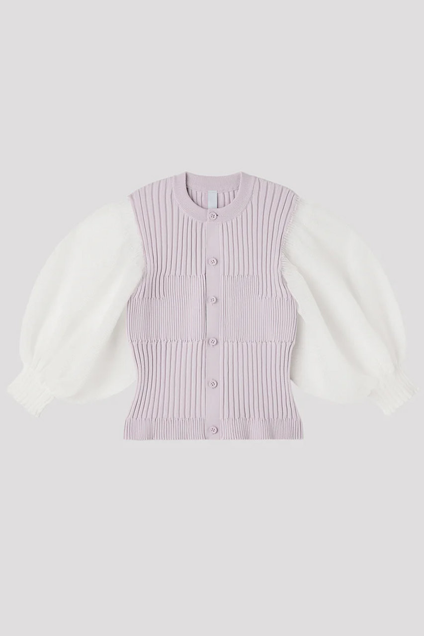 シーエフシーエル/CFCLのFLUTED LUCENT PUFF SLEEVE CARDIGAN(LAVENDER FOG MULTI/CF012KE073JP00)
