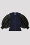 FLUTED LUCENT PUFF SLEEVE CARDIGAN シーエフシーエル/CFCL NAVY MULTI