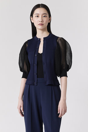 シーエフシーエル/CFCLのFLUTED LUCENT PUFF SLEEVE CARDIGAN