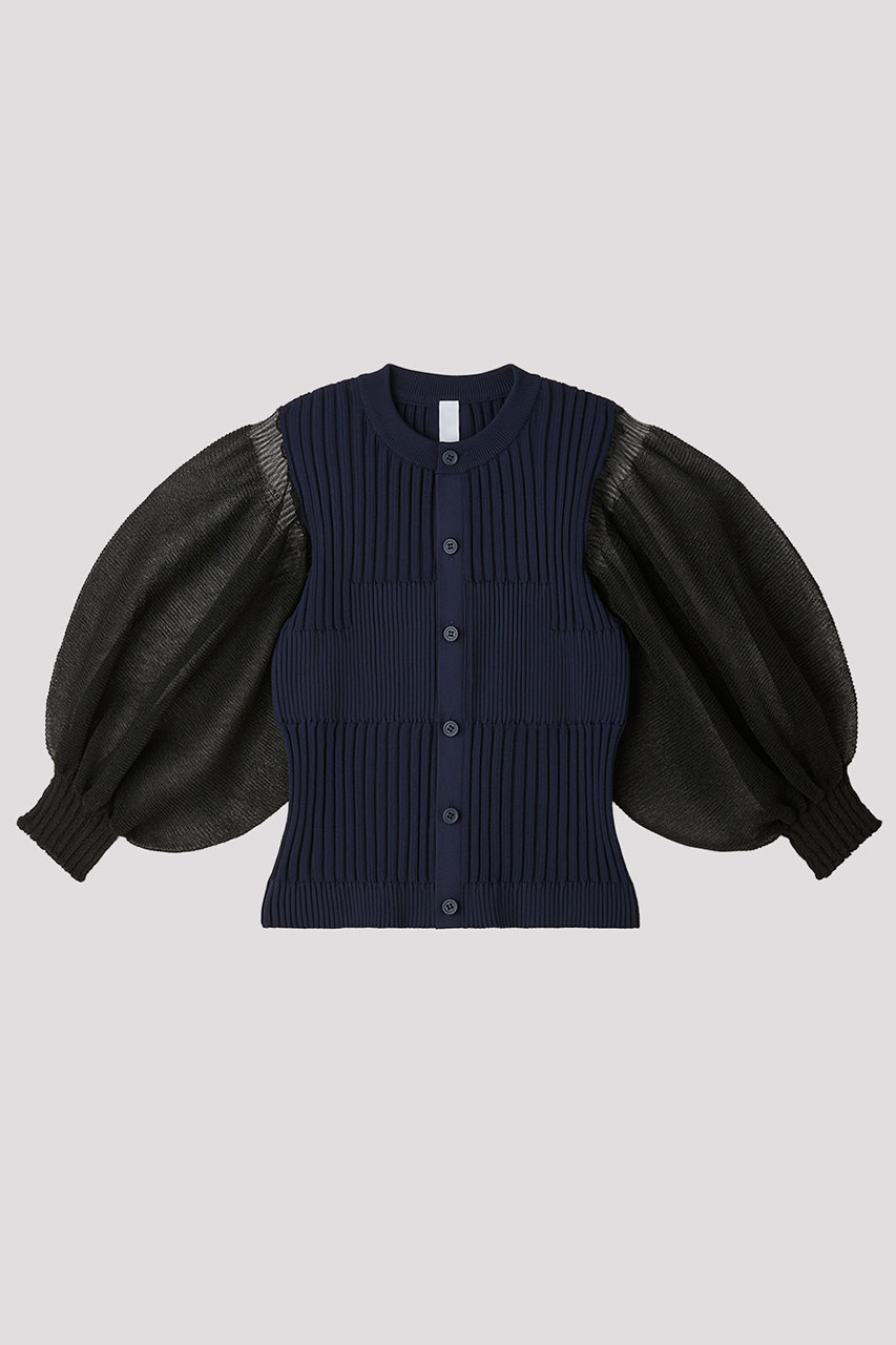 シーエフシーエル/CFCLのFLUTED LUCENT PUFF SLEEVE CARDIGAN(NAVY MULTI/CF012KE073JP00)