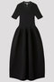 POTTERY LUCENT DECOLLETAGE SHORT SLEEVE DRESS シーエフシーエル/CFCL BLACK