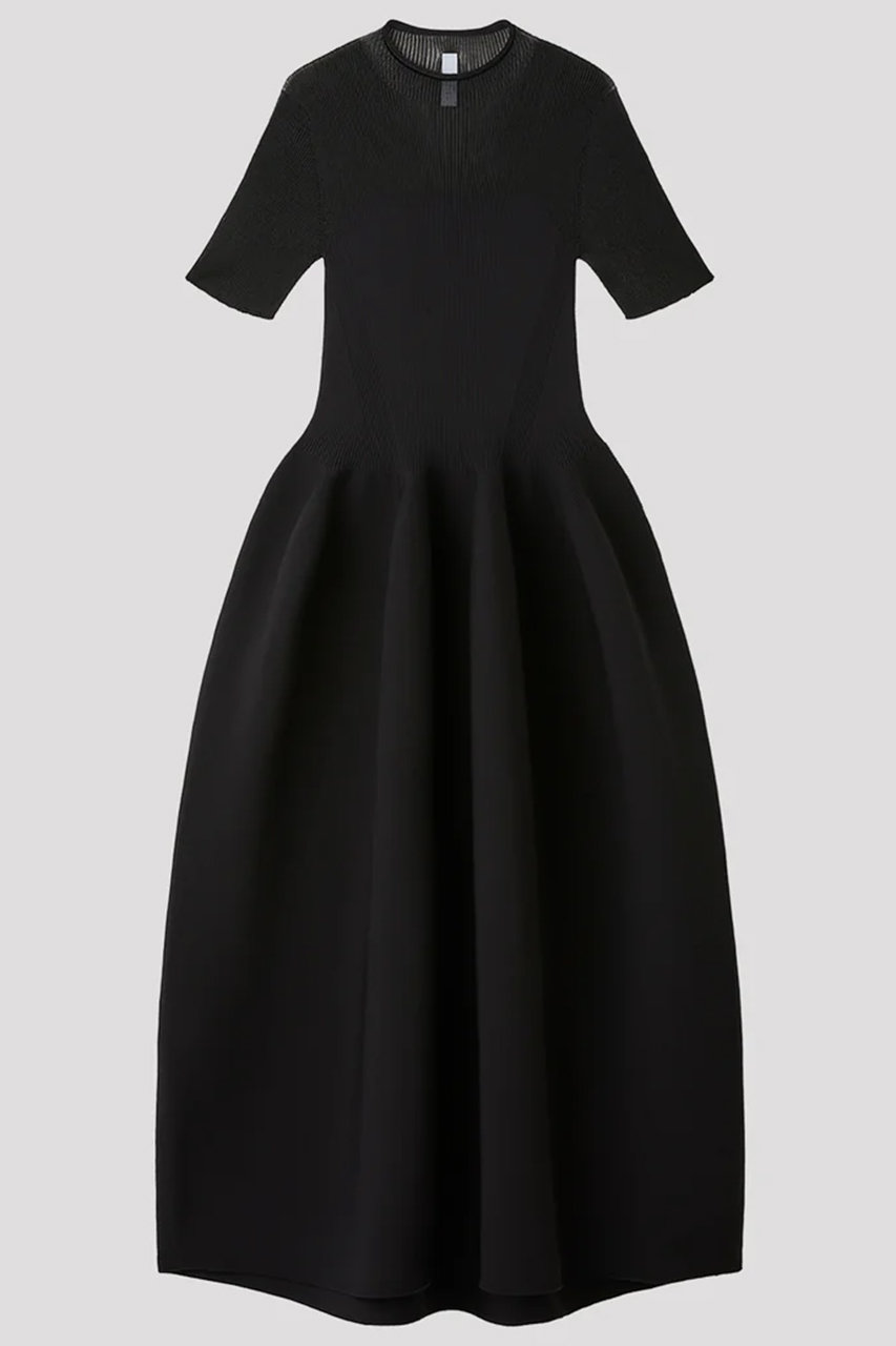シーエフシーエル/CFCLのPOTTERY LUCENT DECOLLETAGE SHORT SLEEVE DRESS(BLACK/CF012KH078JP00)