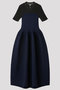 POTTERY LUCENT DECOLLETAGE SHORT SLEEVE DRESS シーエフシーエル/CFCL NAVY MULTI