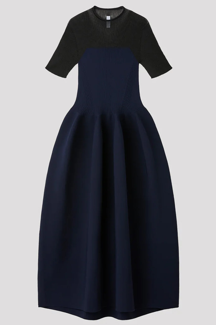 シーエフシーエル/CFCLのPOTTERY LUCENT DECOLLETAGE SHORT SLEEVE DRESS(NAVY MULTI/CF012KH078JP00)