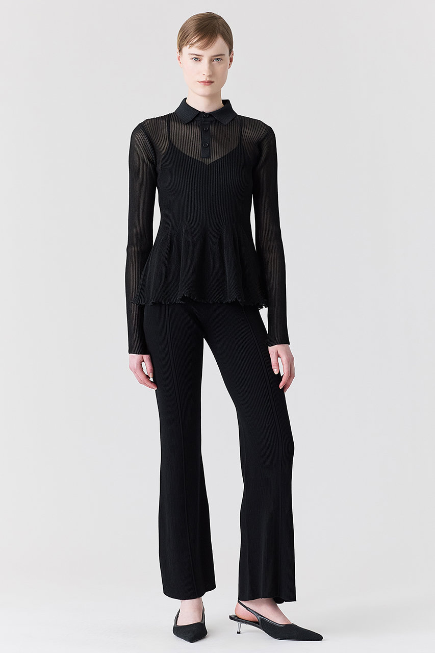 CFCL(シーエフシーエル)｜SOFT PORTRAIT TIGHT FLARE PANTS/BLACK の