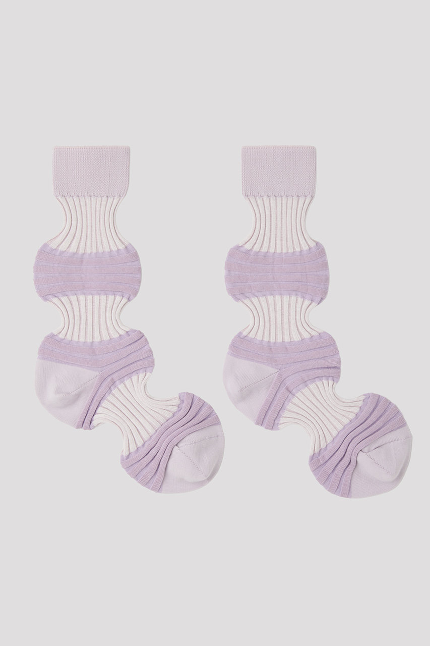 シーエフシーエル/CFCLのGARTER RIB SOCKS(LAVENDER FOG MULTI/CF012AI174JP00)