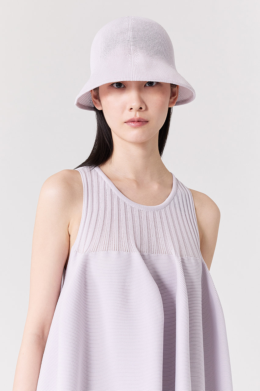 CFCL(シーエフシーエル)｜MESH KNIT ASYMMETRIC HAT/LAVENDER FOG の