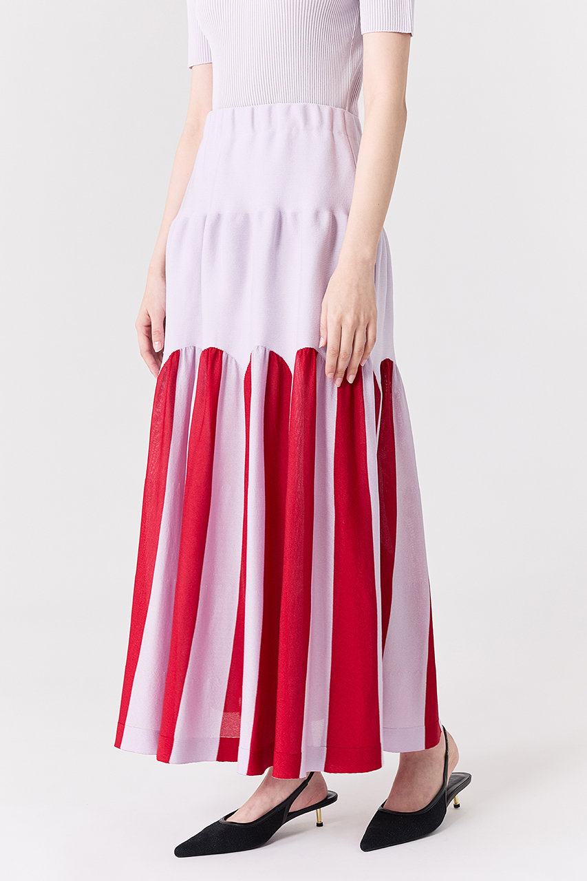 CFCL(シーエフシーエル)｜ARCHED FLARE SKIRT/LAVENDER FOG MULTI の