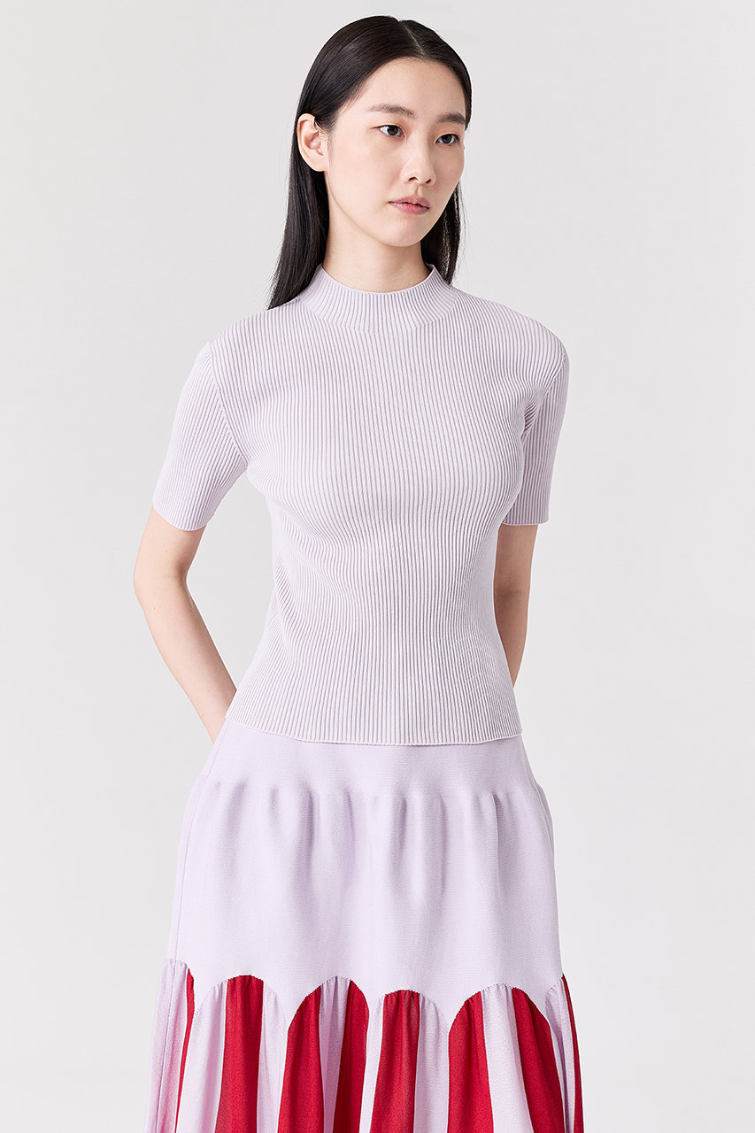 CFCL(シーエフシーエル)｜PORTRAIT SHORT SLEEVE TOP/LAVENDER FOG の