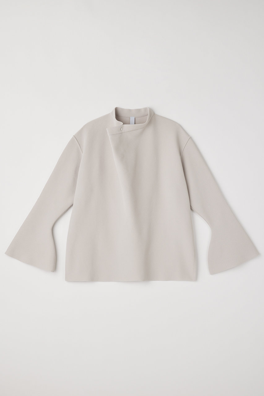 シーエフシーエル/CFCLのSOFT MILAN WRAP COLLAR FLARE SLEEVE TOP ラップカラーフレアスリーブトップ(LINEN BEIGE/CF012KN117JP00)