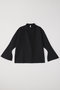 SOFT MILAN WRAP COLLAR FLARE SLEEVE TOP ラップカラーフレアスリーブトップ シーエフシーエル/CFCL BLACK