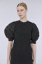 FLUTED GLITTER SHORT PUFF SLEEVE DRESS シーエフシーエル/CFCL