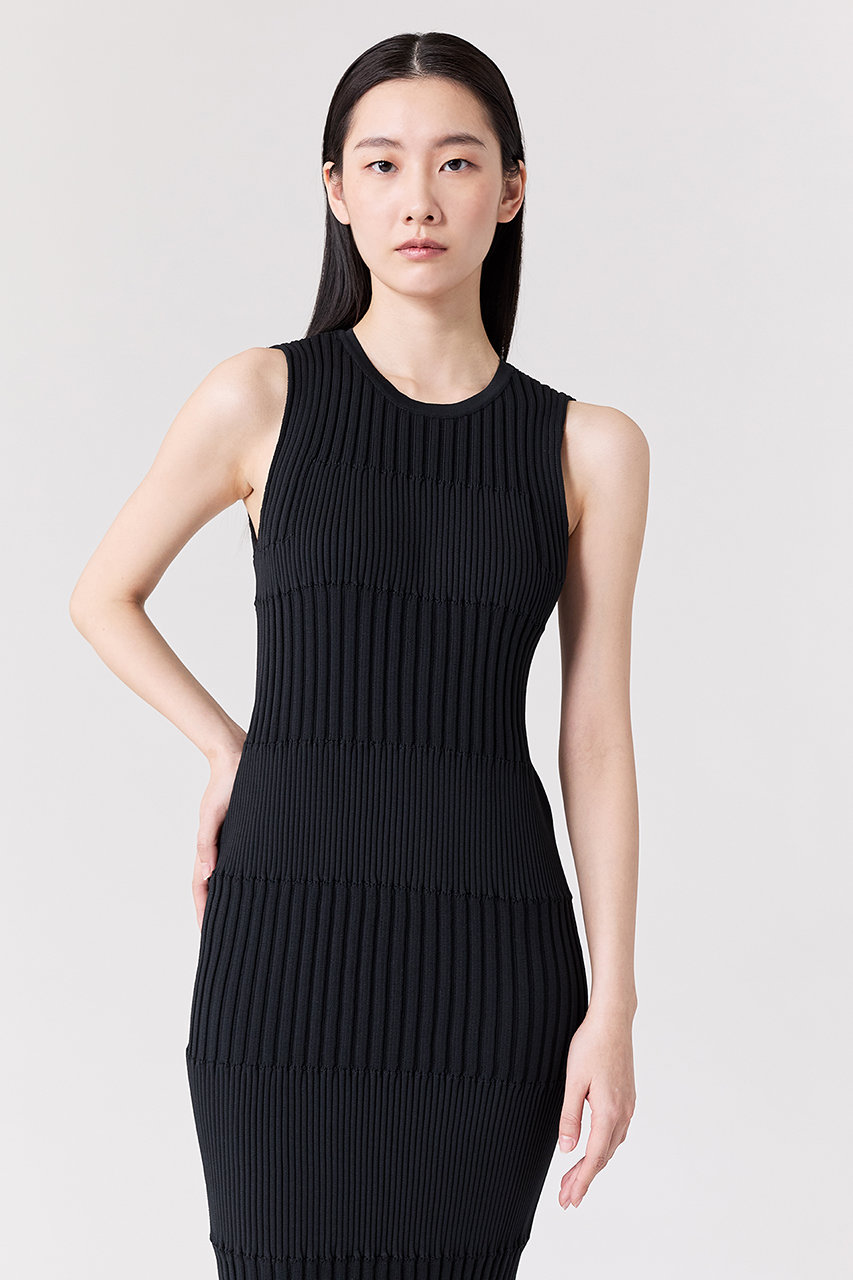 CFCL(シーエフシーエル)｜FLUTED SLEEVELESS MERMAID DRESS/BLACK の