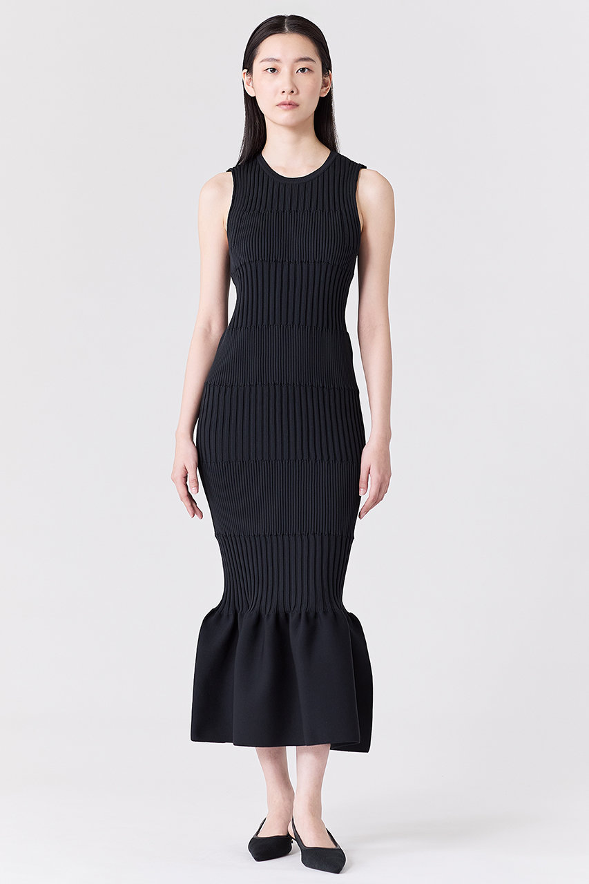CFCL(シーエフシーエル)｜FLUTED SLEEVELESS MERMAID DRESS/BLACK の