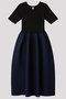 POTTERY CUPRO SHORT SLEEVE DRESS シーエフシーエル/CFCL BLACK-NAVY