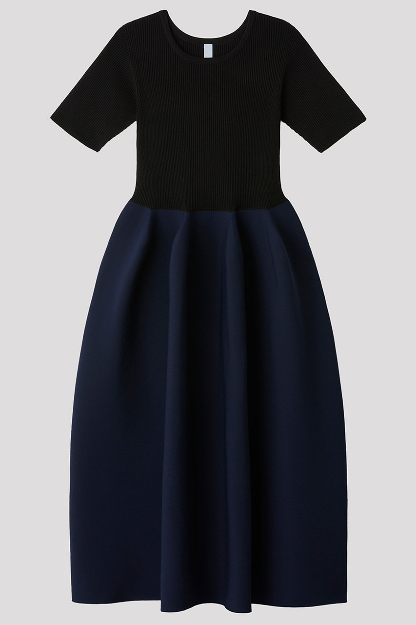 シーエフシーエル/CFCLのPOTTERY CUPRO SHORT SLEEVE DRESS(BLACK-NAVY/CF006KH002)