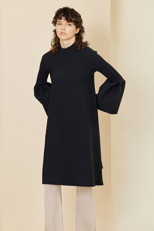 シーエフシーエル/CFCLのPOTTERY GLITTER LONG BELL SLEEVE FLARE MINI DRESS(110500/110502)