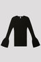 SOFT PORTRAIT LONG BELL SLEEVE TOP シーエフシーエル/CFCL BLACK