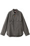【MEN】Two Pockets エルボーパッチ ジップシャツ ベッドフォード/BED j.w. FORD ブラック×ホワイト