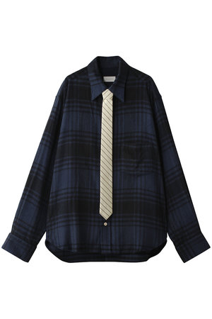ベッドフォード/BED j.w. FORDの【MEN】Office Casual ネクタイ付きロングスリーブチェックシャツ(110400/110403)