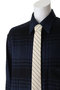 【MEN】Office Casual ネクタイ付きロングスリーブチェックシャツ ベッドフォード/BED j.w. FORD
