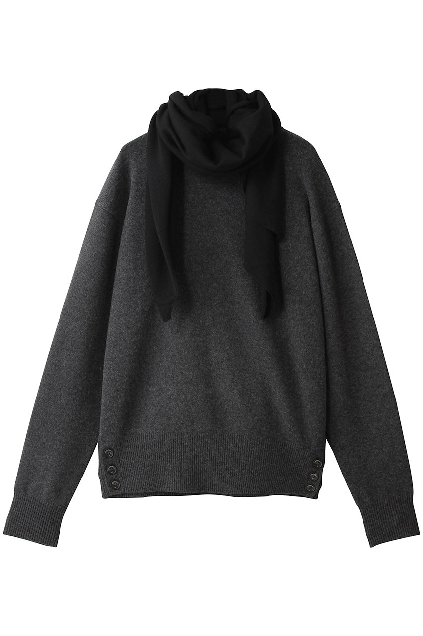 ベッドフォード/BED j.w. FORDの【MEN】1.5 oaks スカーフ付き ニットトップス(チャコール/26AW-B-KT02)