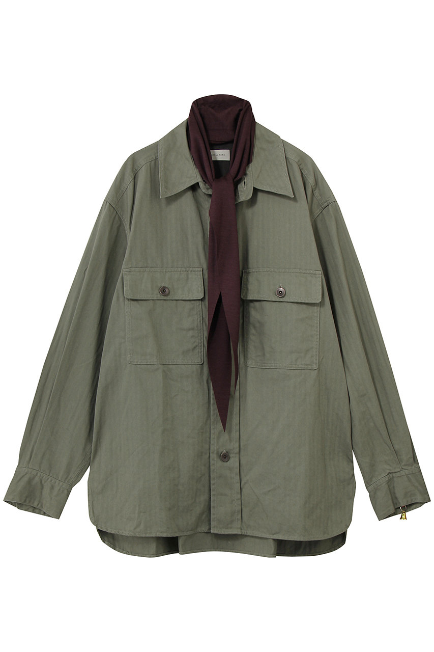 BED j.w. FORD 【MEN】WCS スカーフ付きシャツ (オリーブ, 0) ベッドフォード ELLE SHOP