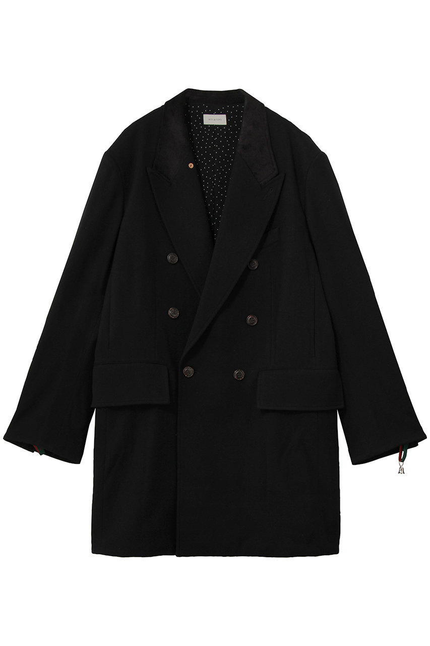 BED j.w. FORD 【MEN】or ベルベットカラー ダブルブレスト ジャケットコート (ブラック, 1) ベッドフォード ELLE SHOP