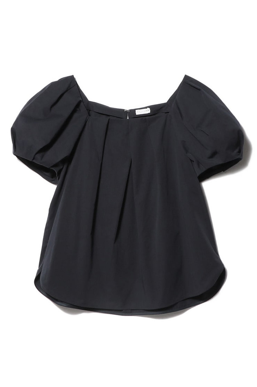 ESTNATION 【COLUMN】パフギャザーブラウス (【店舗限定】ネイビー, 38) エストネーション ELLE SHOP