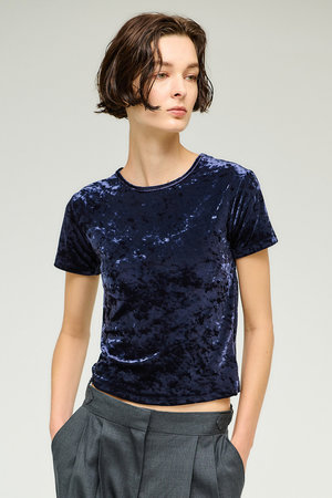 エストネーション/ESTNATIONのベロアミニTシャツ(110100/110102)