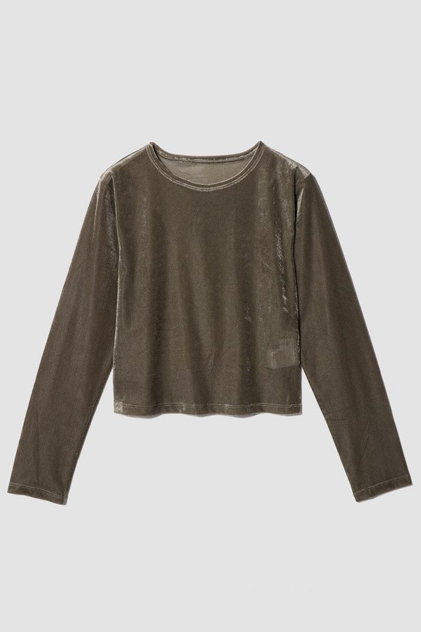 エストネーション/ESTNATIONのメッシュベロアロングTシャツ(グレージュ/62-109-13-070246)